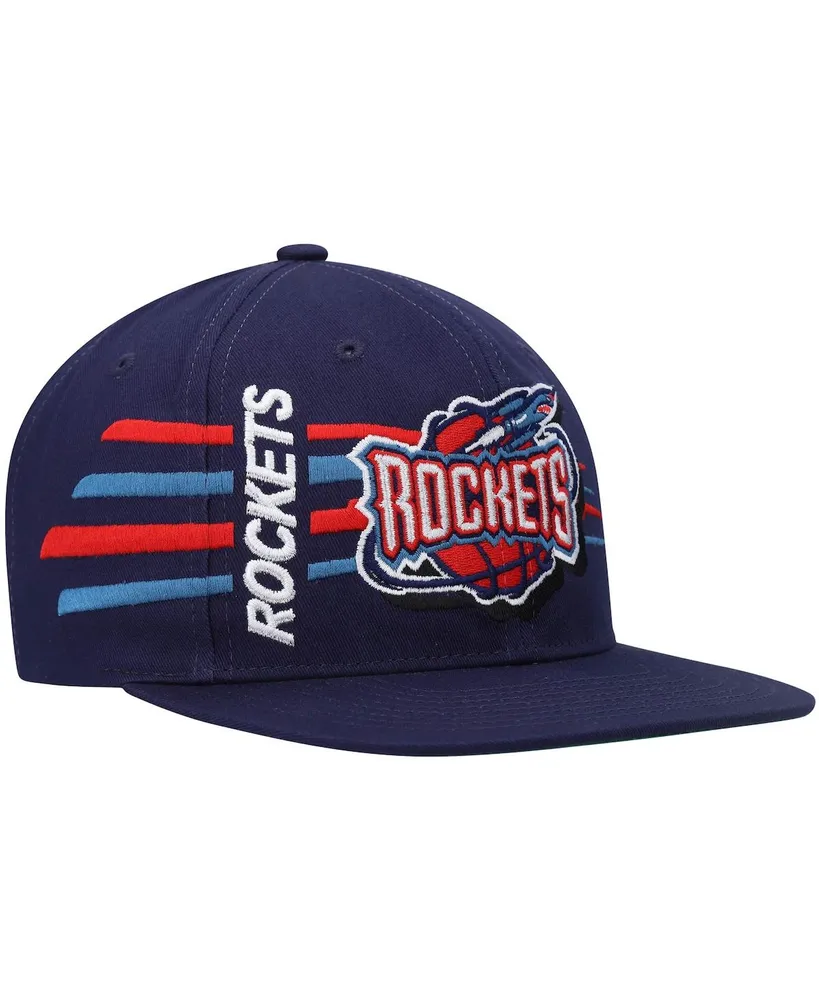 Men's Mitchell & Ness Navy Houston Rockets Hardwood Classics Retro Bolt Deadstock Snapback Hat