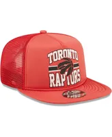 Men's New Era Red Toronto Raptors Logo A-Frame 9Fifty Trucker Snapback Hat