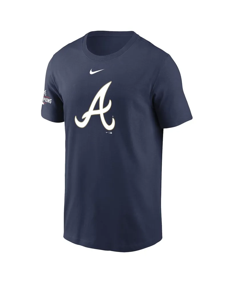 Men's Nike Navy Atlanta Braves 2022 Gold Program Logo T-shirt