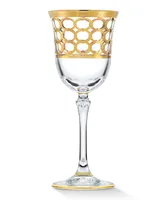 Lorren Home Trends 4 Piece Infinity Gold Ring Wine Goblet Set