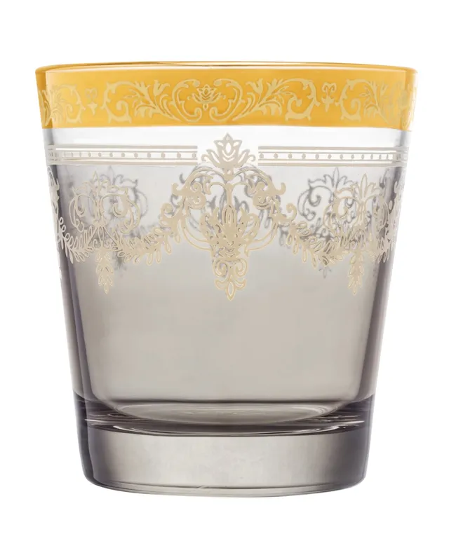 Lorren Home Trends Double Old Fashion 6 Piece Gold Band Glass Set - Multicolor