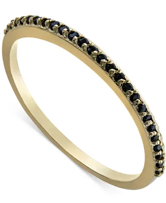 Giani Bernini Black Spinel Narrow Band 18k Gold-Plated Sterling Silver, Created for Macy's