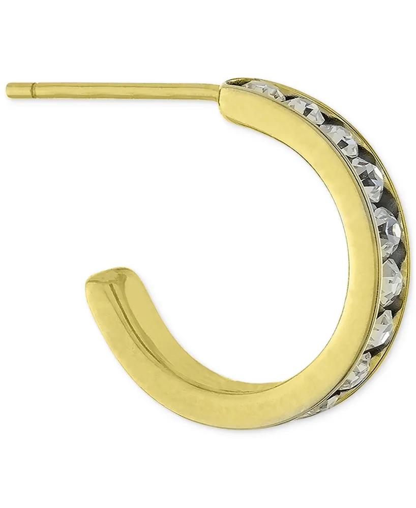 Giani Bernini Crystal Small Hoop Earrings in 18k Gold-Plated Sterling Silver, 0.59", Created for Macy's