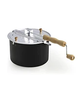 Cook N Home Stovetop Popcorn Popper with Crank, 6-Quart Aluminum Popcorn Pot, Black