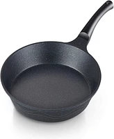 Cook N Home Marble Nonstick cookware Saute, 10.5 inch Fry Pan with Lid, Black