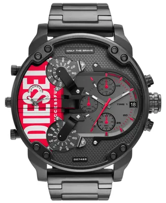 Diesel Men's Chronograph Mr. Daddy 2.0 Black-Tone Stainless Steel Bracelet Watch 57mm