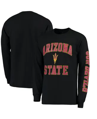Men's Fanatics Black Arizona State Sun Devils Distressed Arch Over Logo Long Sleeve Hit T-shirt