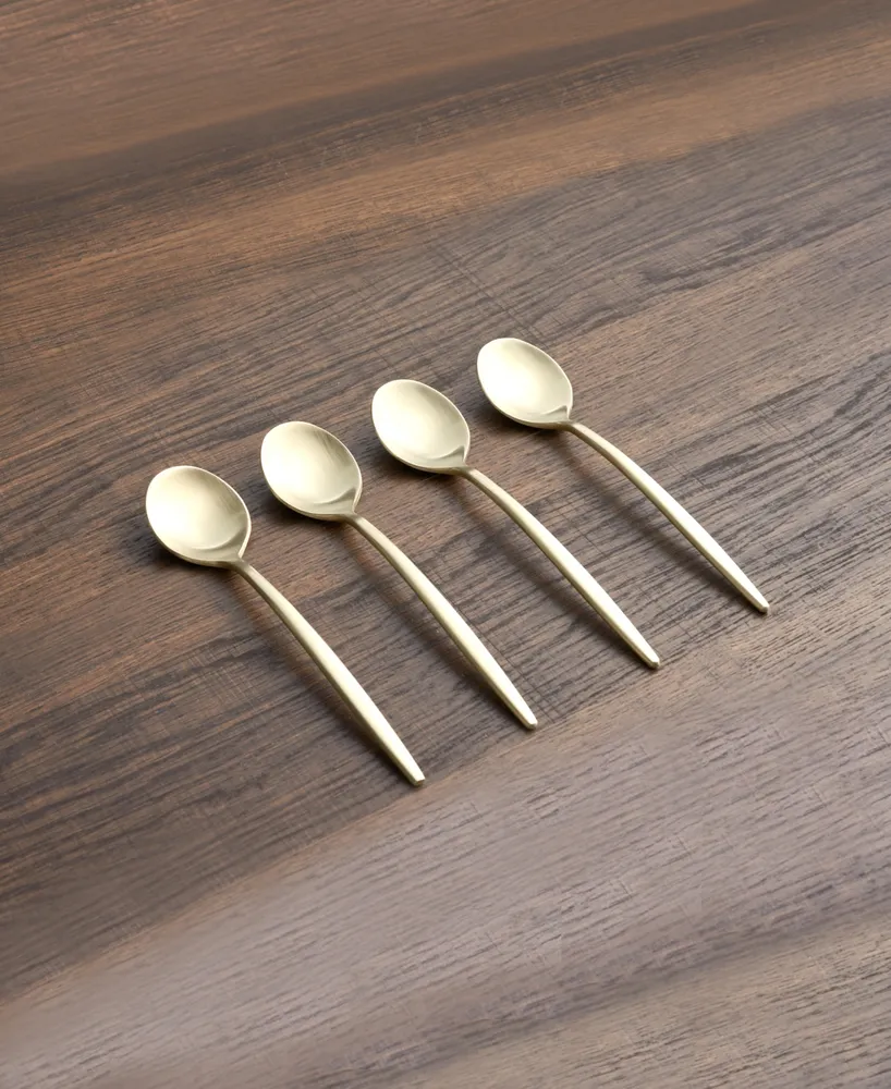 Cambridge Silversmiths Gaze Champagne Satin Demi Spoon Set, 4 Piece - Champagne Gold