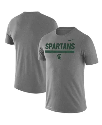 Men's Nike Heathered Gray Michigan State Spartans Team Dna Legend Performance T-shirt