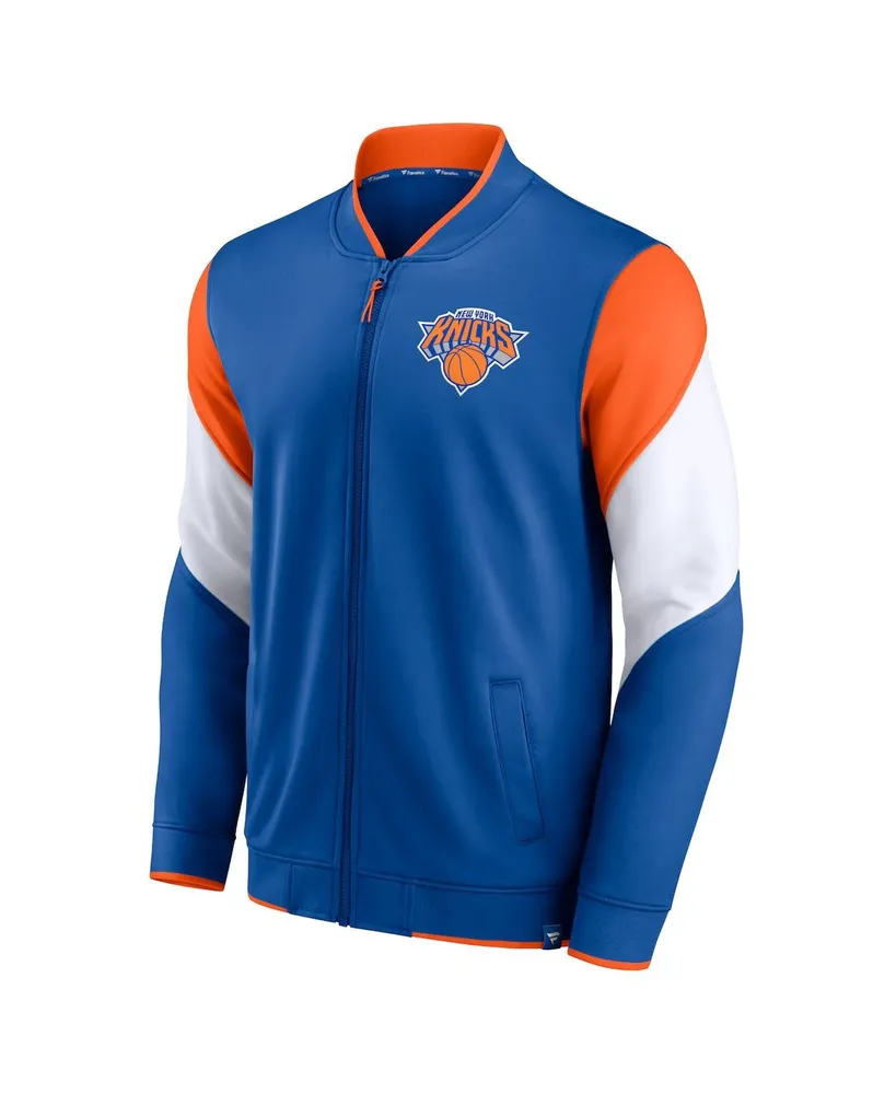 Men's Fanatics Blue, Orange New York Knicks League Best Performance Full-Zip Jacket