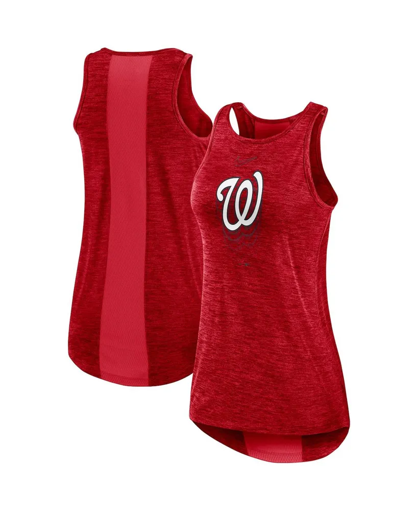 Women's Nike Red Washington Nationals Logo Fade High Neck Performance Tank Top