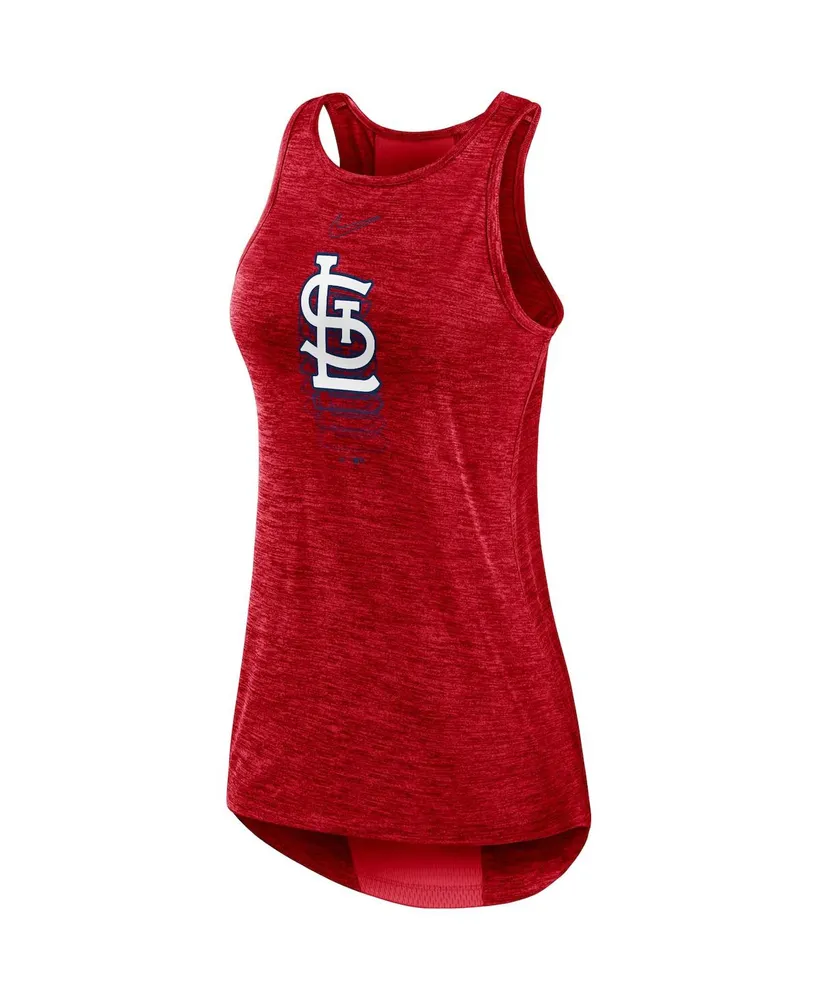 Women's Nike Red St. Louis Cardinals Logo Fade High Neck Performance Tank Top