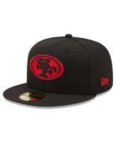 Men's New Era Black San Francisco 49Ers Alternate Logo Team 49Fifty Fitted Hat