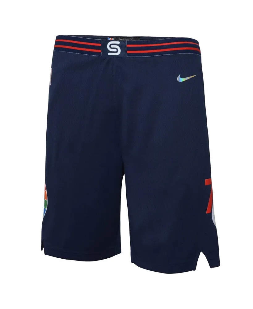 Big Boys Nike Navy Philadelphia 76ers 2021/22 City Edition Courtside Swingman Shorts