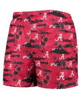 Men's Foco Crimson Alabama Tide Island Palm Swim Trunks