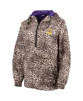 Women's G-Iii Sports By Carl Banks Leopard Los Angeles Lakers Gabriella Windbreaker Half-Zip Hoodie