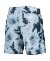 Men's New Era Blue Brooklyn Nets Fleece Tie-Dye Shorts