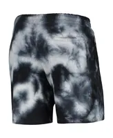 Men's New Era Black Golden State Warriors Fleece Tie-Dye Shorts