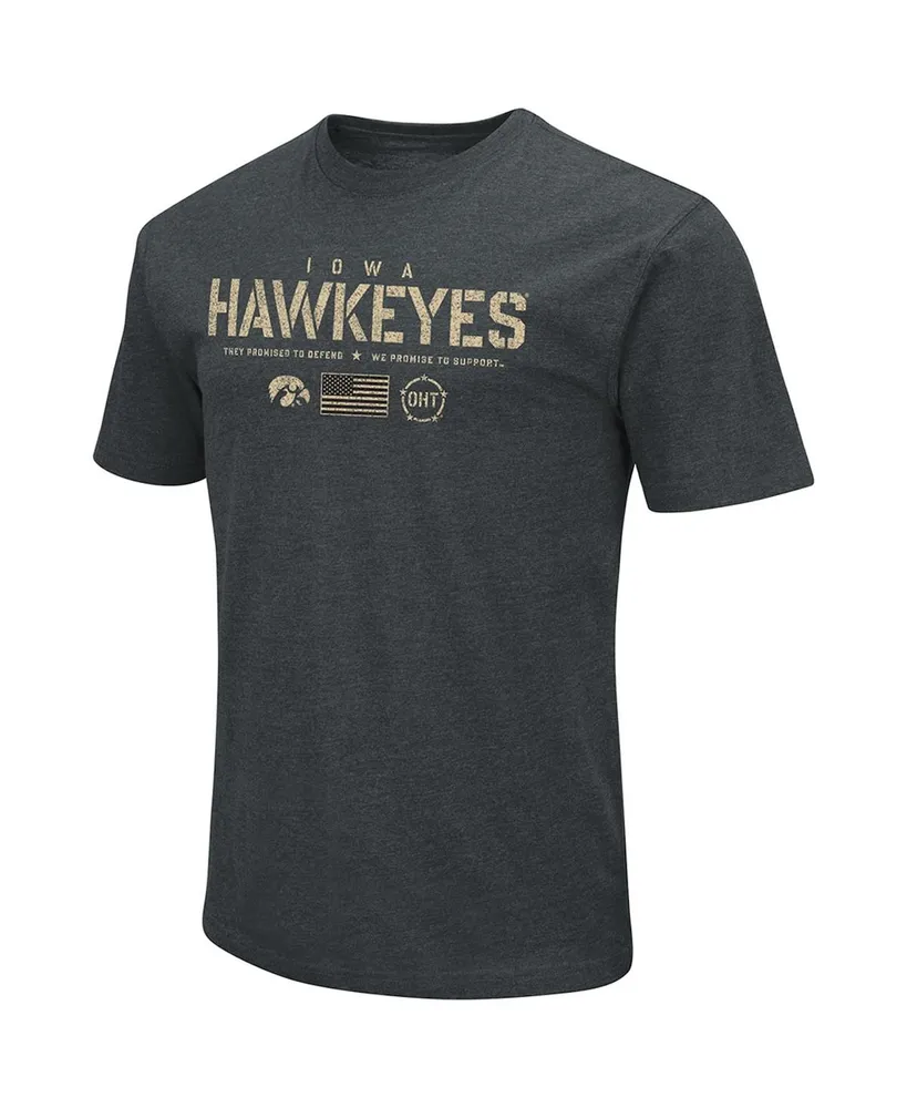Men's Colosseum Heathered Black Iowa Hawkeyes Oht Military-Inspired Appreciation Flag 2.0 T-shirt