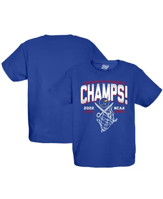 Big Boys Blue 84 Royal Kansas Jayhawks 2022 Ncaa Men's Basketball National Champions Cut The Net T-shirt