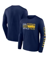 Men's Fanatics Navy Cal Bears Broad Jump 2-Hit Long Sleeve T-shirt