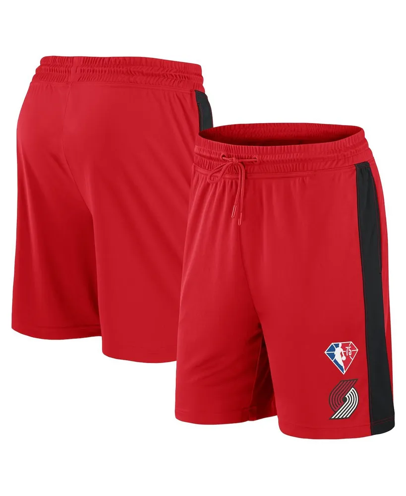 Men's Fanatics Red Portland Trail Blazers 75th Anniversary Downtown Performance Practice Shorts