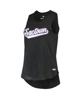 Women's Sportiqe Black Sacramento Kings Sactown Janie Tri-Blend Tank Top