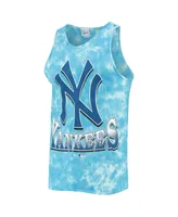 Men's '47 Blue New York Yankees Big Leaguer Tubular Tie-Dye Tank Top