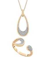 Wrapped Diamond Pave Pendant Necklace Cuff Ring Collection In 14k Gold Created For Macys