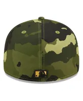 Men's New Era Camo Cincinnati Reds 2022 Armed Forces Day On-Field Low Profile 59FIFTY Fitted Hat