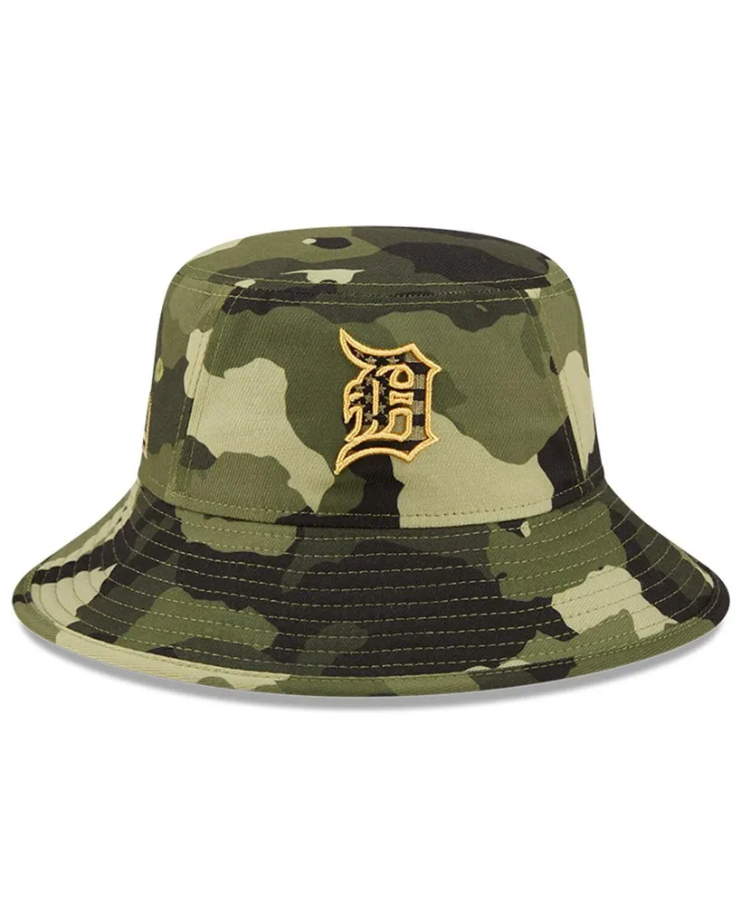 Men's New Era Camo Detroit Tigers 2022 Armed Forces Day Bucket Hat