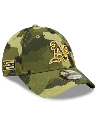 Men's New Era Camo Oakland Athletics 2022 Armed Forces Day 9FORTY Snapback Adjustable Hat