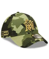 Men's New Era Camo Miami Marlins 2022 Armed Forces Day 39Thirty Flex Hat