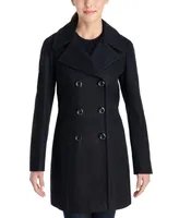 Anne Klein Women's Double-Breasted Wool Blend Peacoat, Created for Macy's