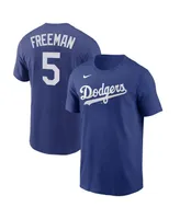 Men's Nike Freddie Freeman Royal Los Angeles Dodgers Player Name & Number T-shirt