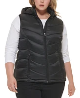 Charter Club Plus Packable Hooded Puffer Vest, Created for Macy's