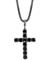 Effy Men's Black Spinel 22" Pendant Necklace in Black Rhodium-Plated Sterling Silver