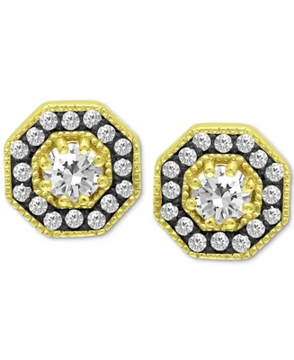 Giani Bernini Cubic Zirconia Octagon Stud Earrings in 18k Gold-Plated Sterling, Created for Macy's