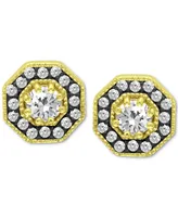 Giani Bernini Cubic Zirconia Octagon Stud Earrings in 18k Gold-Plated Sterling, Created for Macy's