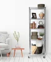 Seville Classics UltraDurable Commercial-Grade 5-Tier Nsf-Certified Steel Wire Wheeled Shelving