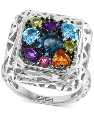Effy Multi-Gemstone Cluster Ring (2-1/3 ct. t.w.) in Sterling Silver