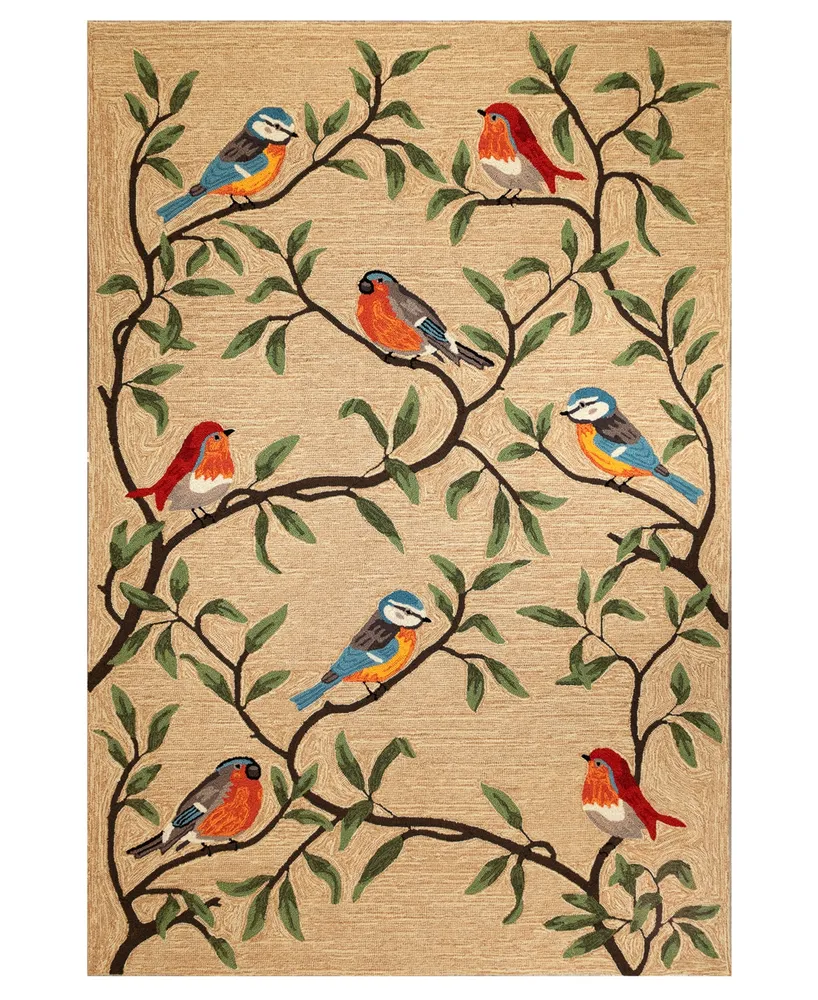 Liora Manne' Ravella Birds On Branches 3'6" x 5'6" Outdoor Area Rug