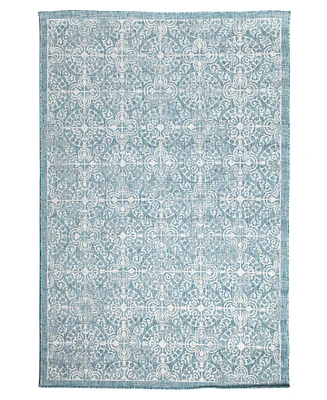 Liora Manne' Carmel Antique-Like Tile 4'10" x 7'6" Outdoor Area Rug