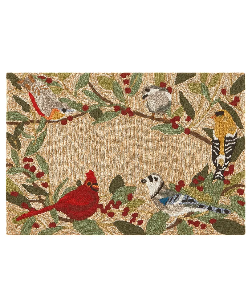 Liora Manne' Frontporch Bird Border 2'6" x 4' Outdoor Area Rug