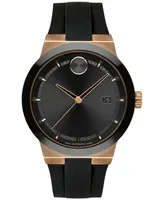 Movado Men's Swiss Fusion Bold Black Silicone Strap Watch 42mm