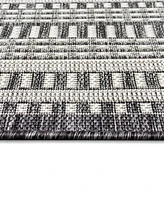 Liora Manne' Malibu Etched Border 6'6" x 9'3" Outdoor Area Rug