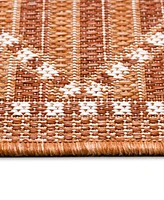 Liora Manne' Malibu Checker Diamond 1'11" x 7'6" Runner Outdoor Area Rug