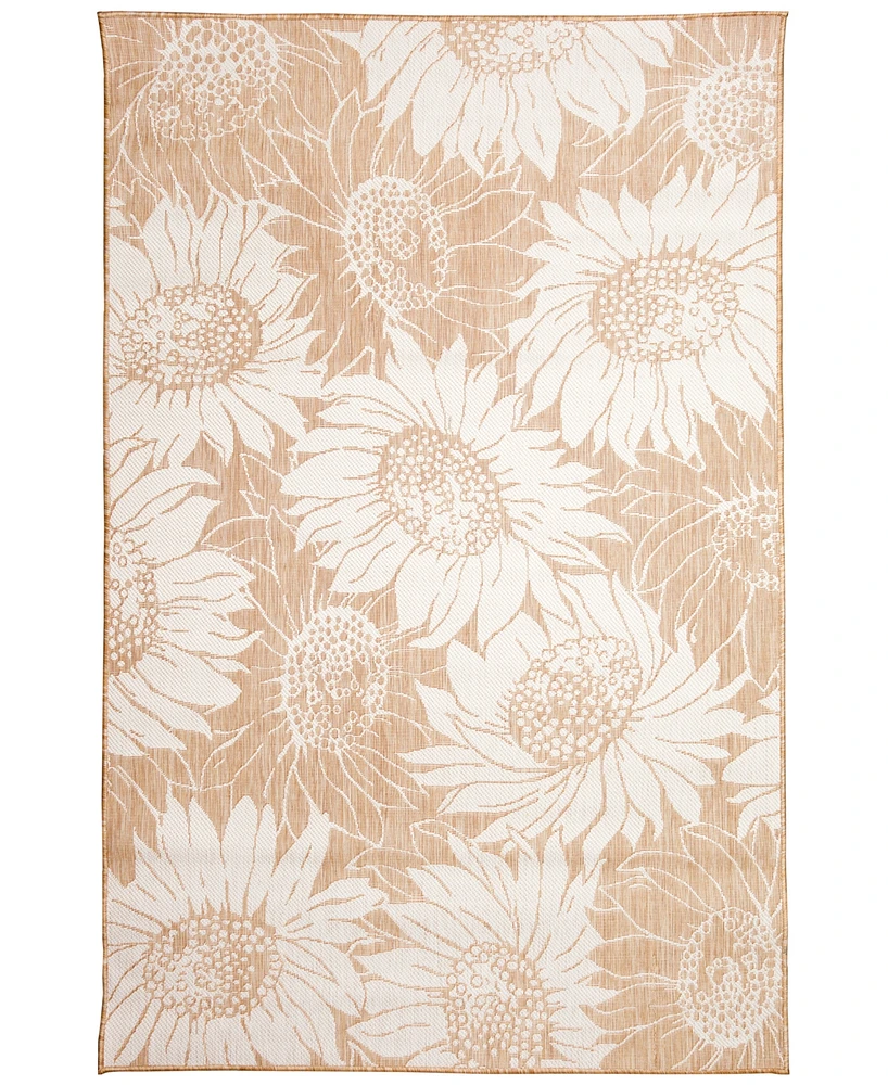 Liora Manne' Carmel Sunflower Field 6'6" x 9'3" Outdoor Area Rug