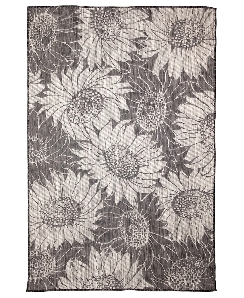 Liora Manne' Carmel Sunflower Field 6'6" x 9'3" Outdoor Area Rug