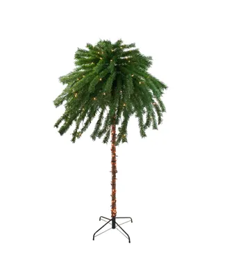 Pre-Lit Clear Lights Tropical Artificial Palm Tree, 72"